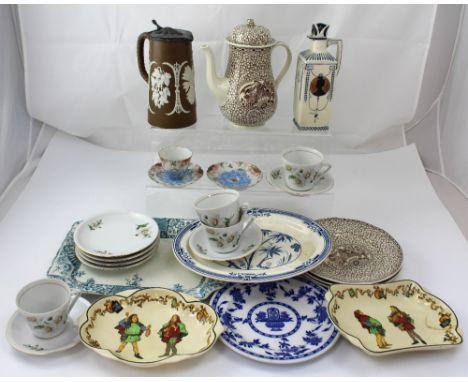 A group of mixed ceramic tableware including Adams, Minton, Alfoldi, Royal Doulton etc (some pieces af).