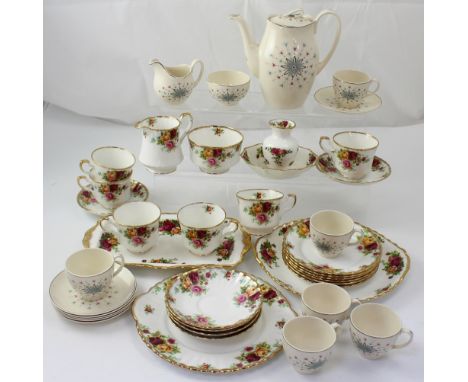 A Royal Stafford 'Bouquet' six-setting tea service and a further coffee service.