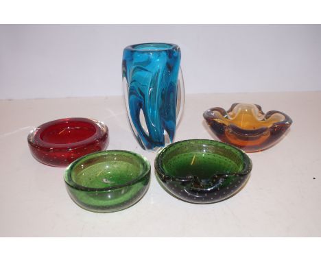 Collection of Glass Ashtrays and Art Glass some white friars 