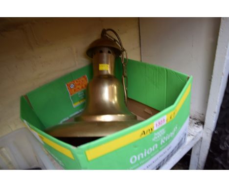 A brass porch lantern.