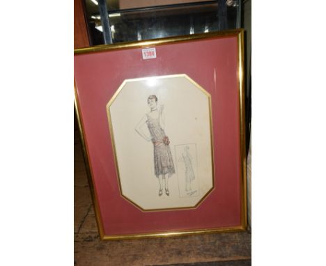 A collection of eight antique French fashion prints. 