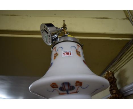 An Art Deco opaque style ceiling lantern.