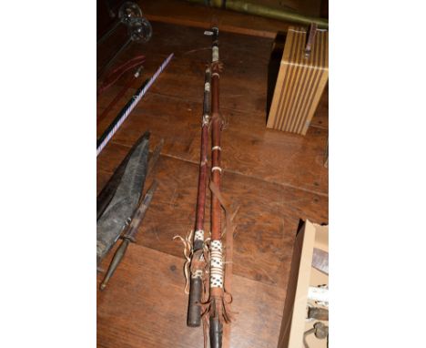 Ethnographica: two African spears.