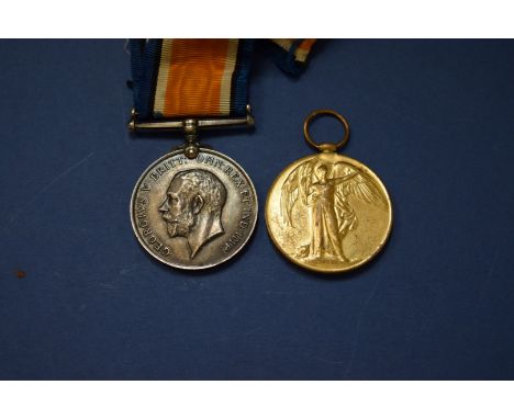 A pair of World War I medals to: 14324 Pte. G.E. Wood, Midd'x R., comprising: War Medal and Victory Medal. (2)