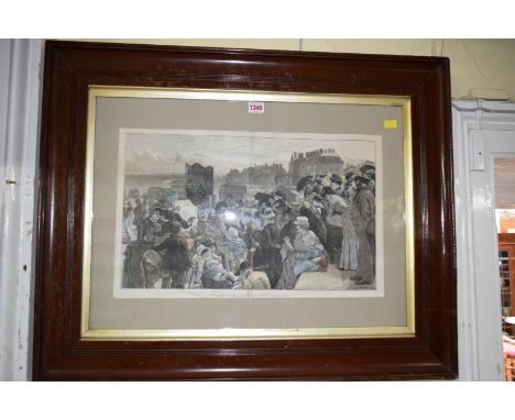After R Barnes, 'Punch & Judy at the Seaside', colour engraving, I.30 x 50cm. 