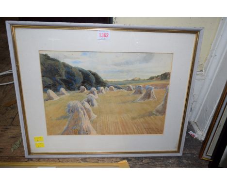 William Herbert Allen, 'Haystacks', signed and dated 1902, watercolour, 24.5 x 34.5cm; together with a view of Beddington Par