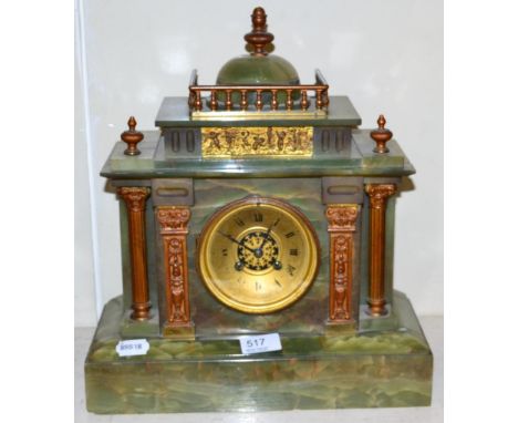 An onyx mantel clock 