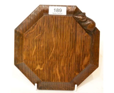 A Robert ''Mouseman'' Thompson oak teapot stand 