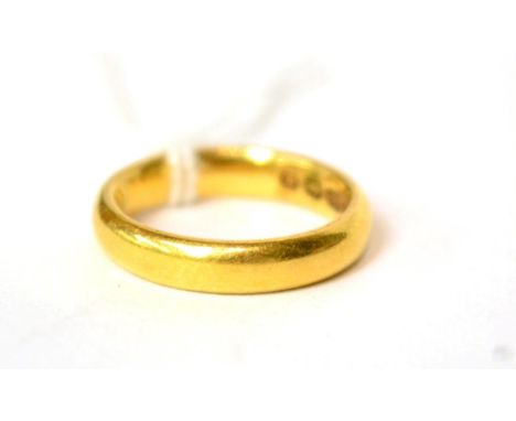 A 22ct gold band ring 6.41g, size K