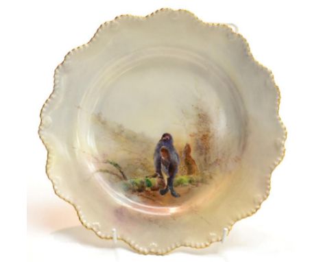 Royal Worcester china plate, painted with gamebirds by James Stinton 