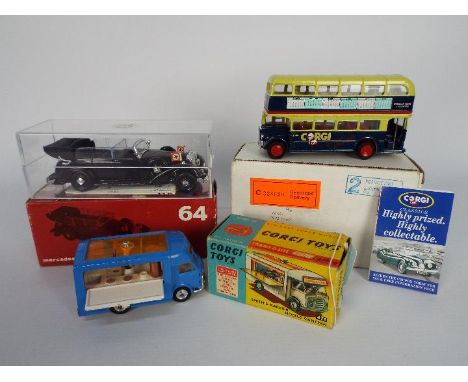 Corgi - Rio - 3 x boxed models, # 471 Smith's Carrier Mobile Canteen, # 9803 AEC RT bus, # 64 Hitler's Personal Mercedes. The