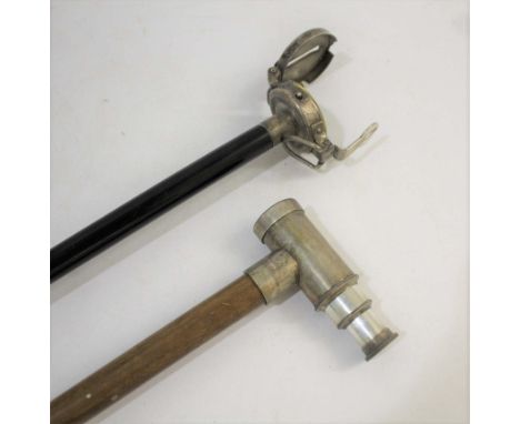 NOVELTY WALKING STICKS - COMPASS &amp; TELESCOPE including a walking stick with a 2 drawer telescope built into the handle, s