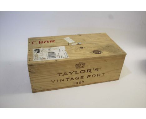 VINTAGE PORT: TAYLORS 1997, six bottles, retailed by The Wine Society, unopened wooden case.