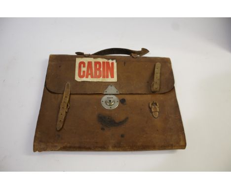 LEATHER TENNIS TOURNAMENT CASE - 1910 a small leather folding writing case, with various compartments and stamped inside U.S 