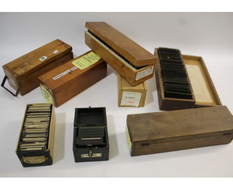 MAGIC LANTERN SLIDES - AVIATION INTEREST a large qty of slides including some aviation including Airships and Aeroplanes (mos