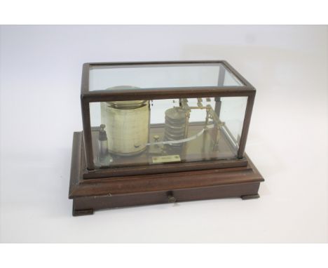 CASED BAROGRAPH - ARMY &amp; NAVY a mahogany cased barograph with a single drawer, with a plaque for A &amp; N C S Ltd, Westm