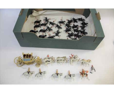 BRITAINS MILITARY FIGURES a large qty of unboxed Britains military figures on horseback (mostly matching), and a Britains Cor