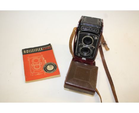 ROLLEIFLEX CASED CAMERA a Rolleiflex Compur-Rapid camera by Franke &amp; Heidecke, with a Carl Zeiss lens. In it's case and w