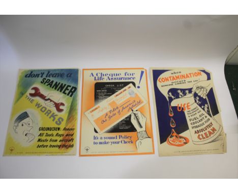 AIR MINISTRY AVIATION POSTERS 3 posters made for the Air Ministry Accident Prevention department, including Don't leave a spa