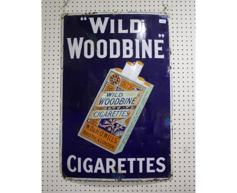 WILLS 'WILD WOODBINE' ENAMEL SIGN a pictorial enamel sign for Wild Woodbine Cigarettes. Issued by the Imperial Tobacco Co. 92