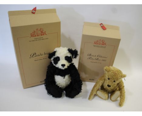 STEIFF BEARS - BOXED 2 boxed Steiff Bears, Panda Bear (40cms high), No 949 of 2000 and with a box and certificate. Also with 