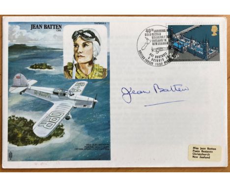 Aviation Pioneer Jean Batten signed on her own her own Historic Aviators cover. Jane Gardner Batten CBE OSC, commonly known a