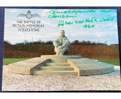 WW2 Battle of Britain Maciejowski, Micha? K 111 sqn signed 6 x 4 inch colour BOB Memorial postcard. Good condition. All autog