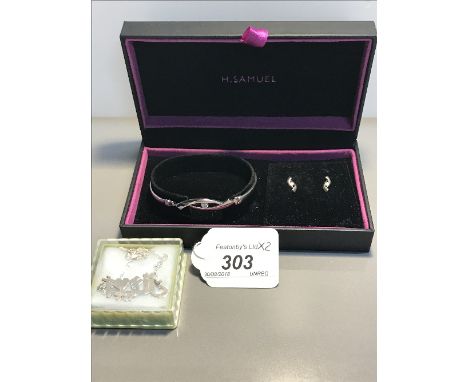 SILVER BANGLE & EARRING SET WITH SILVER NAME NECKLET
