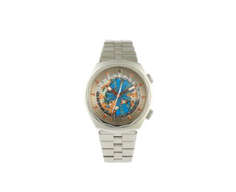 EdoxGeoscope model. Automatic mechanical movement. Stainless steel case and wristband. In very good condition42mm