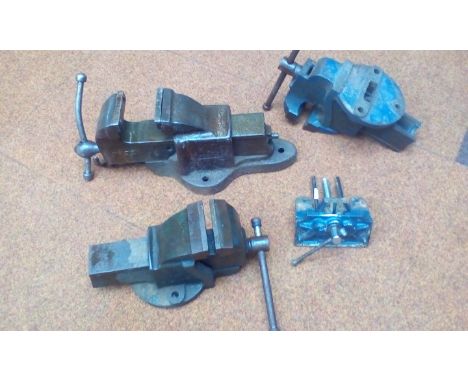 Four bench vices 