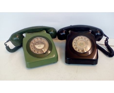 Two vintage dial telephones 
