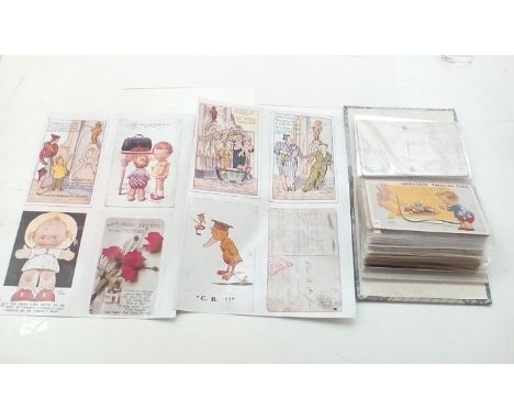 Album containing vintage postcards, to include Mabel Lucie Atwell 