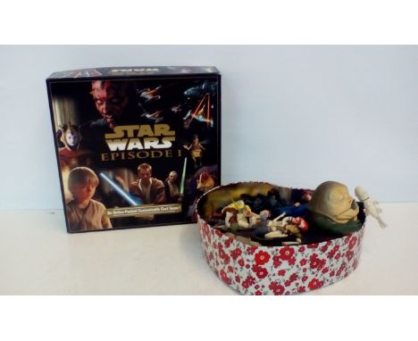 Collection of Star Wars figures with weapons and accessories 