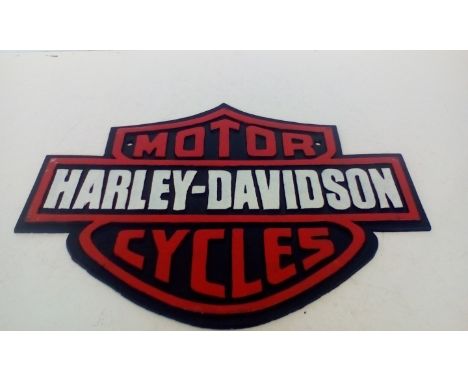 Cast iron 'Harley Davidson' sign