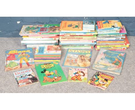 A box of vintage children's story books. Including Ladybird, Disney, pop up examples, etc.  