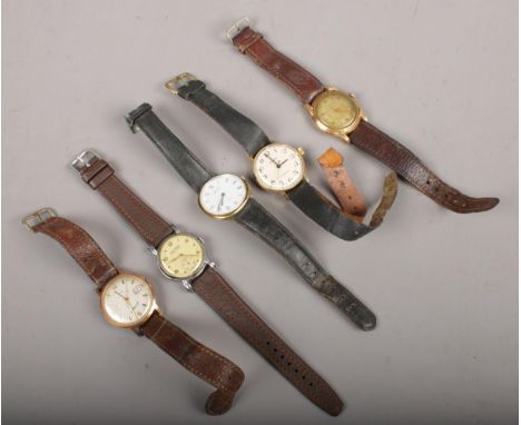 Five gents manual wristwatches. Includes Bieri Watch, Saxon, Herma etc.  