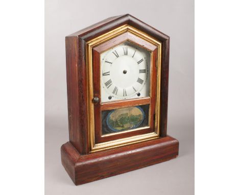 A Seth Thomas mahogany eight day mantel clock.  In need of attention.