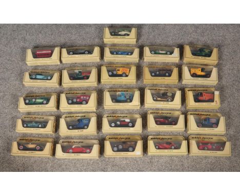 A collection of Matchbox Models of yesteryear die cast vehicles. 1930 Ford 'A' (Oxo), 1912 Ford Model T (BP), 1927 Talbot (Ch