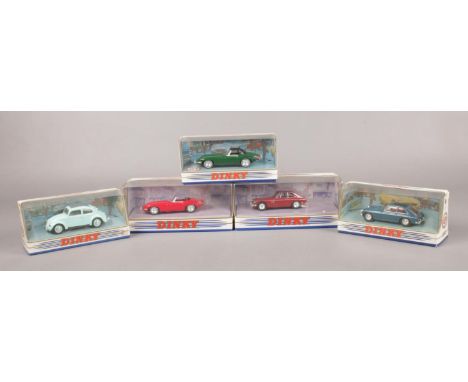 Five boxed Matchbox The Dinky Collection diecast vehicles.  