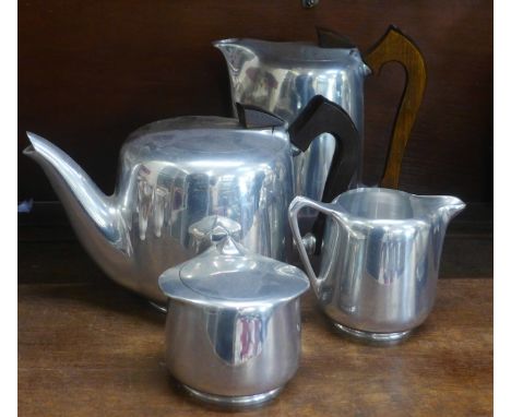 A Picquot ware four piece tea service 