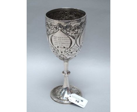 An Edwardian Hallmarked Silver Trophy Cup, JDWD, Sheffield 1903, of highly decorative scrolling design with foliage details, 