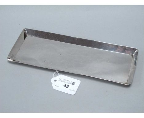 A Hallmarked Silver Circa Early XX Century Rectangular Tray, with flared rim, 22cm x 8.5cm.