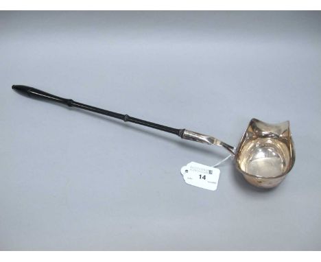 A Circa XIX Century Toddy Ladle, the circular bowl with marquise edge and bifurcated neck, to baluster style handle (overall 