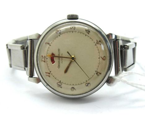 Jaeger-LeCoultre; A Stainless Steel Automatic Gent's Bumper Wristwatch, the champagne coloured dial with gilt Arabic numerals