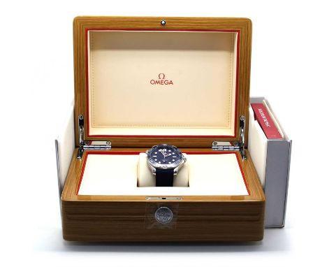 Omega; A Seamaster Professional Diver 300m Co-Axial Master Chronometer 42mm Wristwatch, the signed blue wave dial with lumino