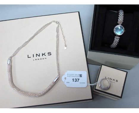 Links of London; A Small Collection of Jewellery, to include hallmarked silver Effervescence Star Beaded Necklace on multi-ro