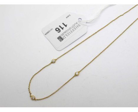 Tiffany, 'Diamonds by The Yard' Collection by Elsa Peretti; An 18ct Gold Three Stone Diamond Necklace, the brilliant cut diam