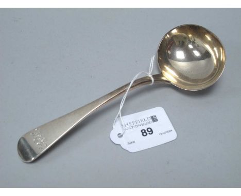 A Victorian Hallmarked Silver Sauce Ladle, JB, London 1842, rattail patetrn vesro with initialled handle, 17.5cm long (