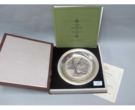 Franklin Mint; James Wyeth 1972 Limited Edition Etched Sterling Silver Plate, original work titled "Along the Brandywine", st