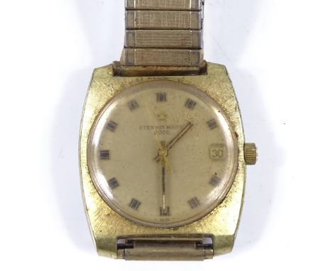 ETERNA - a stainless steel Eterna-matic 2000 automatic wristwatch, baton hour markers and date aperture, 21 ruby movement, ca